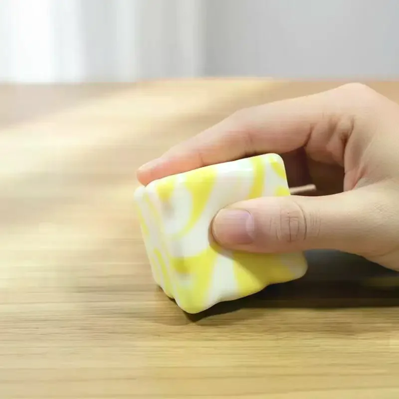 Sensory Rebound Simulated Cheese Stress Toy Stretchable Soft Random Color for Kids Adults Leisure Fidget Play Toy
