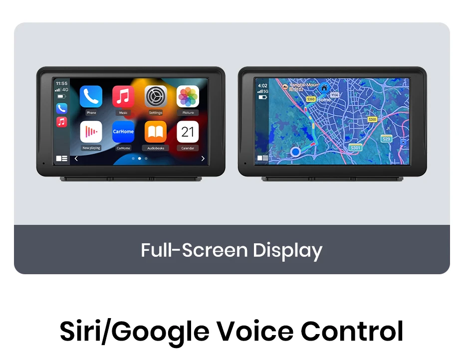 Junsun 7-Zoll tragbarer Touchscreen Carplay für Apple Android Auto Auto Stereo Radio Multimedia Video Player Bluetooth FM AUX GPS – Detail 8