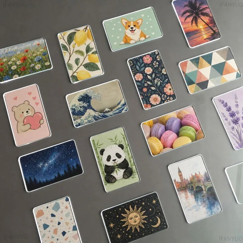 5~20Set 5×3cm Rectangle DIY Acrylic Magnet Kit Refrigerator Magnet for Home Decoration Custom Photos Postcard Handmade Crafts