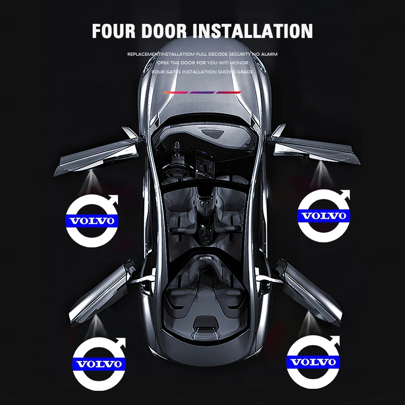 Projecteur Led HD avec Logo de porte de voiture, lumière de bienvenue, pour Volvo Xc60 Xc90 V40 V60 S60 V50 V90 S80 C40 XC40 V70 XC70 C30 C70 Rdesign