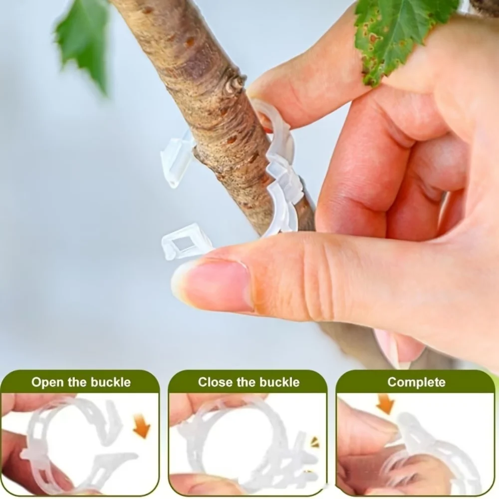 100 Vine Plant Support Clips for Home Gardening, Cucumber, Grape, Tomato, and Other Vegetable and Fruit Climbing Supports, White Traceless Garden Fruit and Flower Fasteners