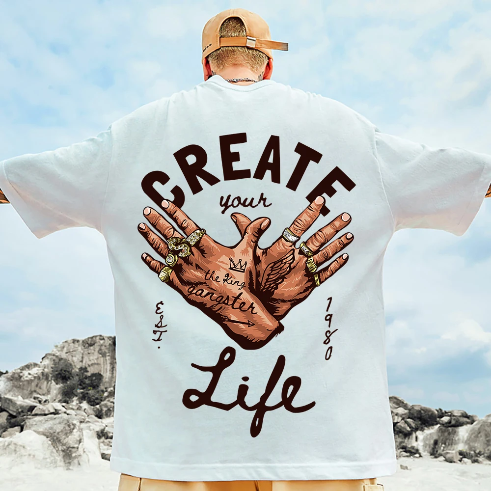 Create Your Wealth And Value Printingmen'S Tshirt Lovely Daily T Shirt Cotton Home Tee Clothing Holiday Youth Short Sleeved