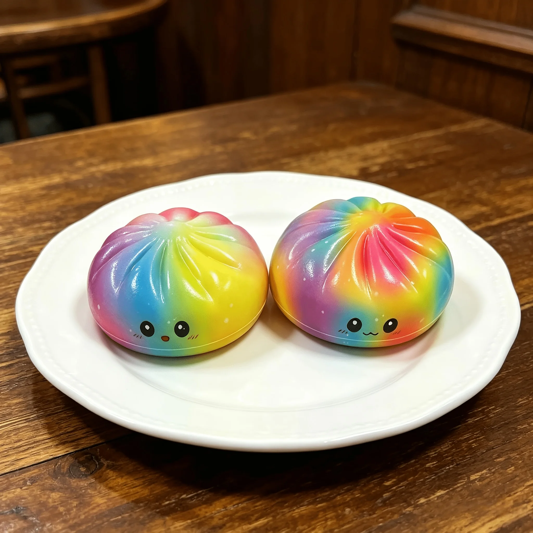 Regenbogen Smiley Bun Squishy Spielzeug Langsam Aufsteigendes Fidget-Spielzeug Stressabbau ASMR Entspannung Anti-Angst Desktop-Scherzartikel Neuheit Geschenk – Detail 4