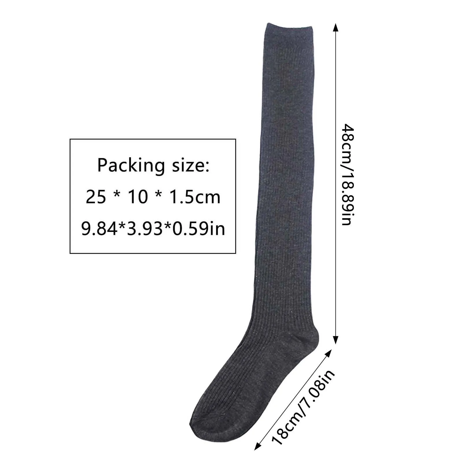 جوارب الركبة للنساء عمودي مخطط فوق بسط لينة الدافئة مضلع الفخذ العليا جوارب بلون الجوارب الطويلة