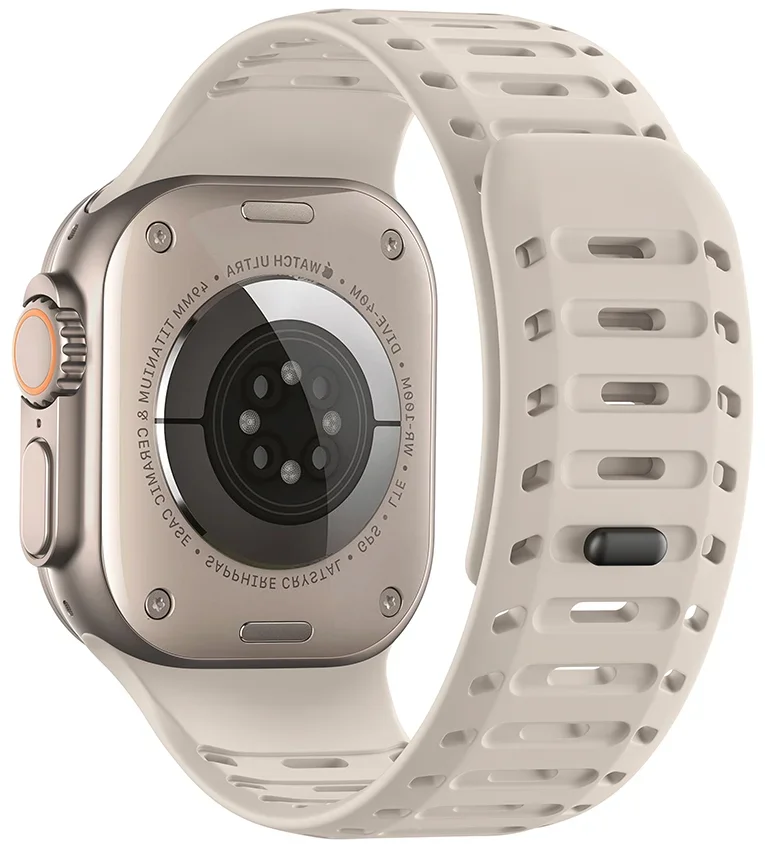 حزام سيليكون لساعة أبل الترا 3/2/1 49 مللي متر 11 10 46 مللي متر حزام ساعة مغناطيسي قابل للتنفس لساعة iwatch 9 8 7 6 5 SE 45 مللي متر 44 مللي متر #3