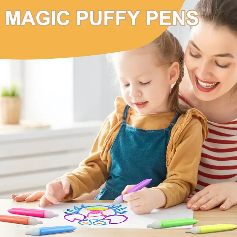 Bubble Drawing Pens 3D Bubble Paintbrush 6X Fun Art Supplies For Drawing And Coloring Creative Markers For Boys And Girls Ages 3