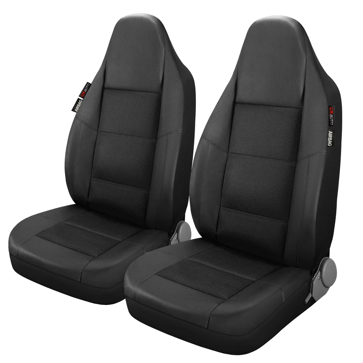 High Quality PU Leather and Mesh High Back Car Seat Cover Full Set Integrated Bucket Seat Airbag Compatible