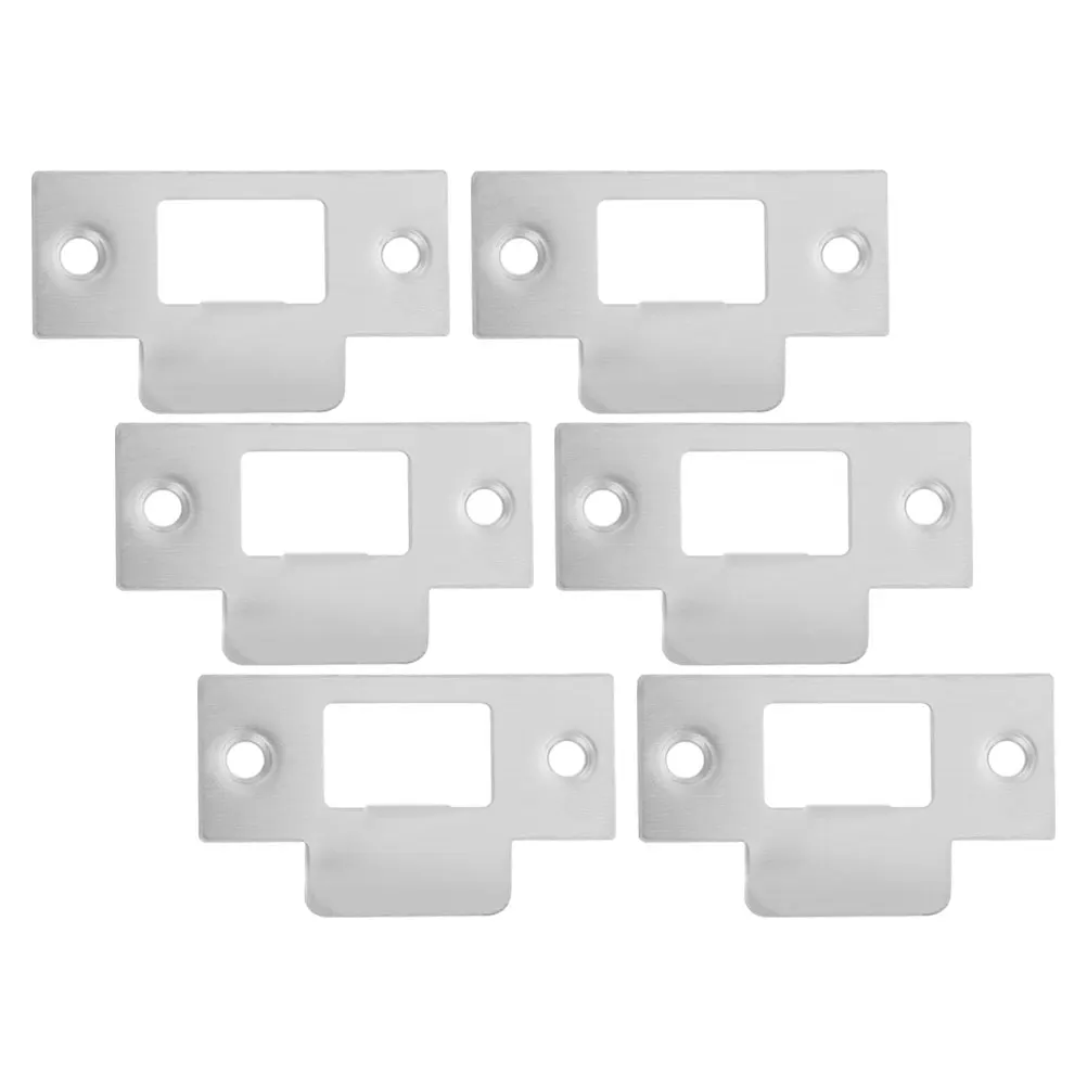 

6pcs Steel Deadbolt Strike Plate Silver Adjustable Door Lock Hardware Filler Reinforced Sliding Doors
