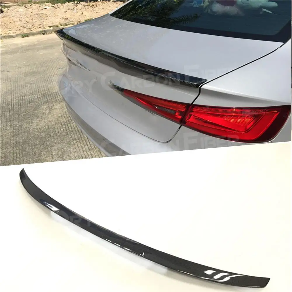 

Carbon Fiber Rear Wing Spoiler for Audi A3 S3 Sedan 2013 - 2018 Auto Racing Car Trunk Boot Lip Wing Spoiler FRP Bumper