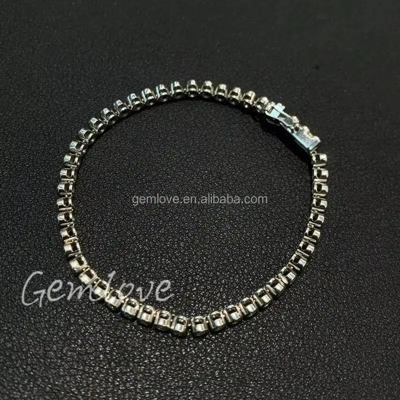 Lab Grown Diamond Tennis Bracelet 18K White Gold, 2mm/3mm CVD Diamond Bracelet for Men & Women, Fancy Shape Lab Diamond Jewelry
