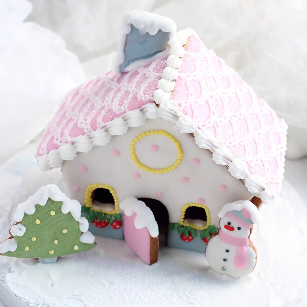 

8 Pcs House Shape Cookie Set DIY Chocolate Biscuit Mold Kids Small Size Environmental Plastic Craft Clay Sugar Baking Pan