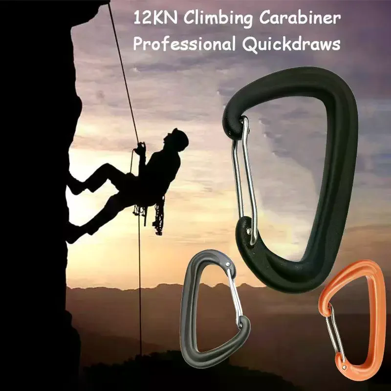 Climbing Carabiner D-Shape Mountaineering Buckle Hook Safety Buckle Outdoor Camping Hiking Key Chain