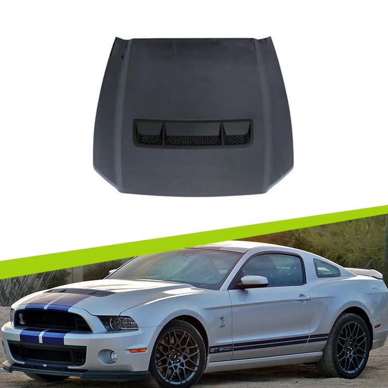 

For Ford Mustang 10-14 GT V6 GT500 to GT500 Style Aluminum Material Bonnet Hood