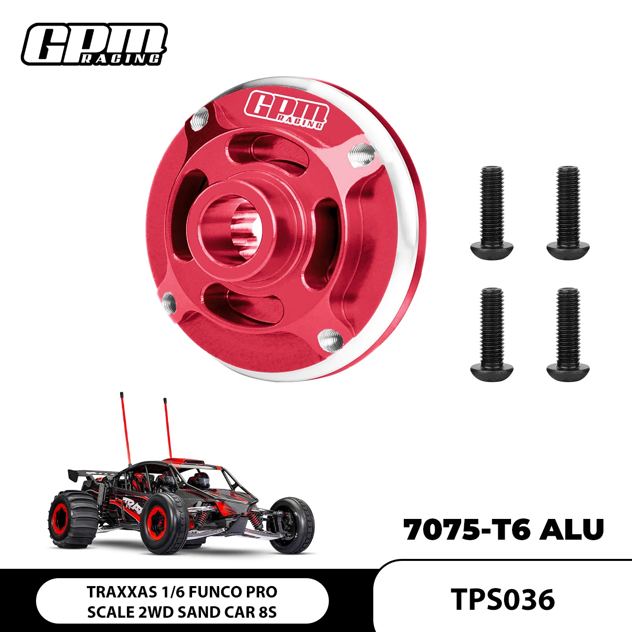 

GPM 7075-T6 СПЛАВНАЯ КОЛЬЦО ПЕРЕДАЧА ПЕРЕДАЧА TRAXXAS 1/6 FUNCO PRO МАСШТАБ 8S-109076-4