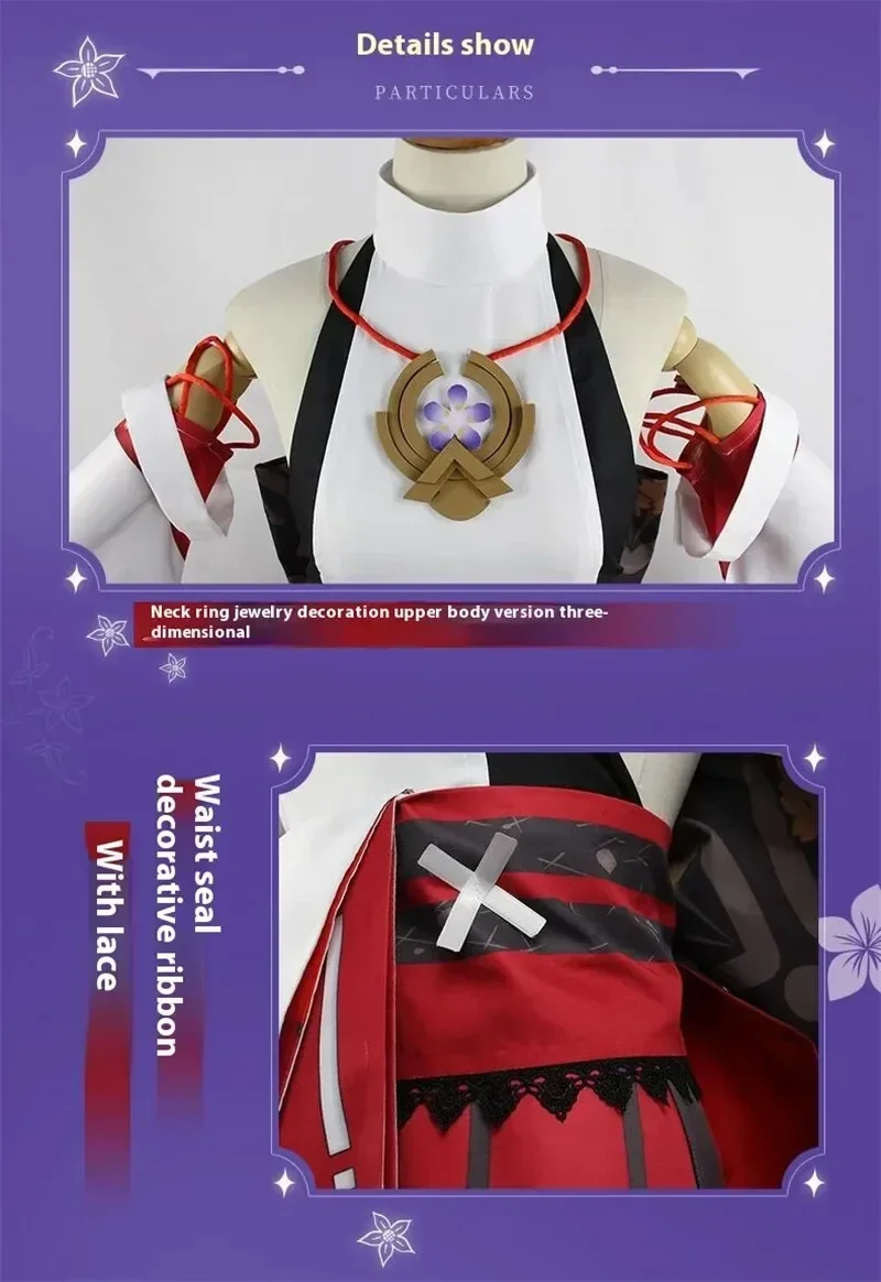 Kostum Cosplay Game Genshin Yae Miko Cos pakaian Halloween set gaya Cina rubah telinga jepit rambut untuk permainan Wanita