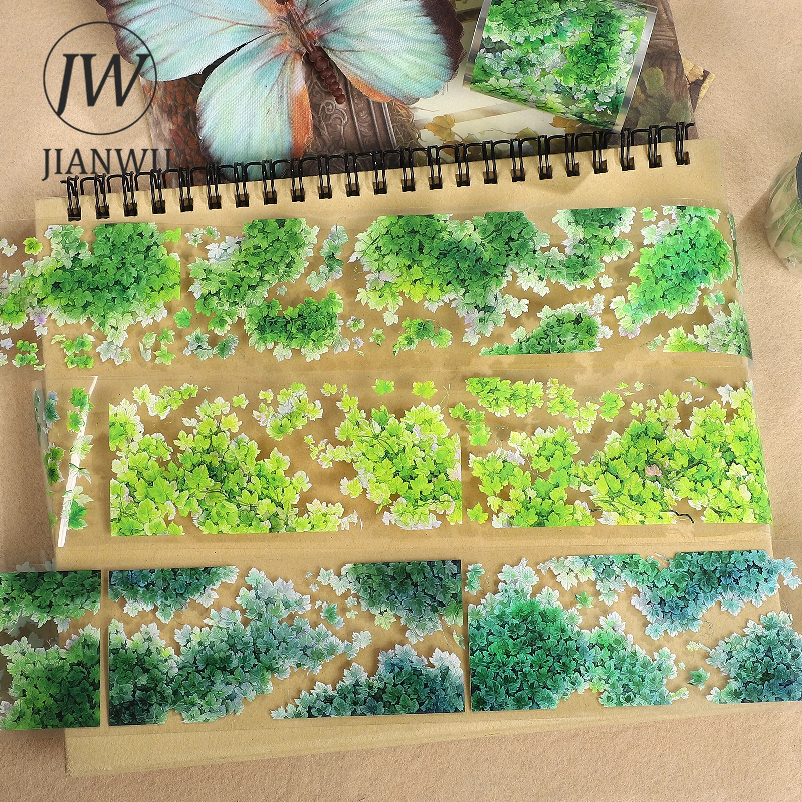 

JIANWU 50 мм * 520 см винтажные зеленые лозы пейзажный материал коллаж скрапбук ПЭТ лента креативный DIY журнал канцелярские принадлежности