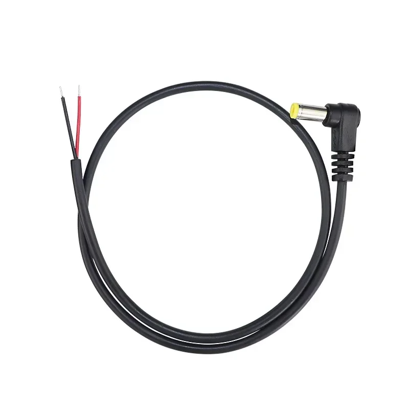 DC 5.5 x 2.1mm & 5.5 x 2.5mm Male 90 Degree Right Angle Connector Power DIY Cable Charging Line Monitoring Power Extension Wire