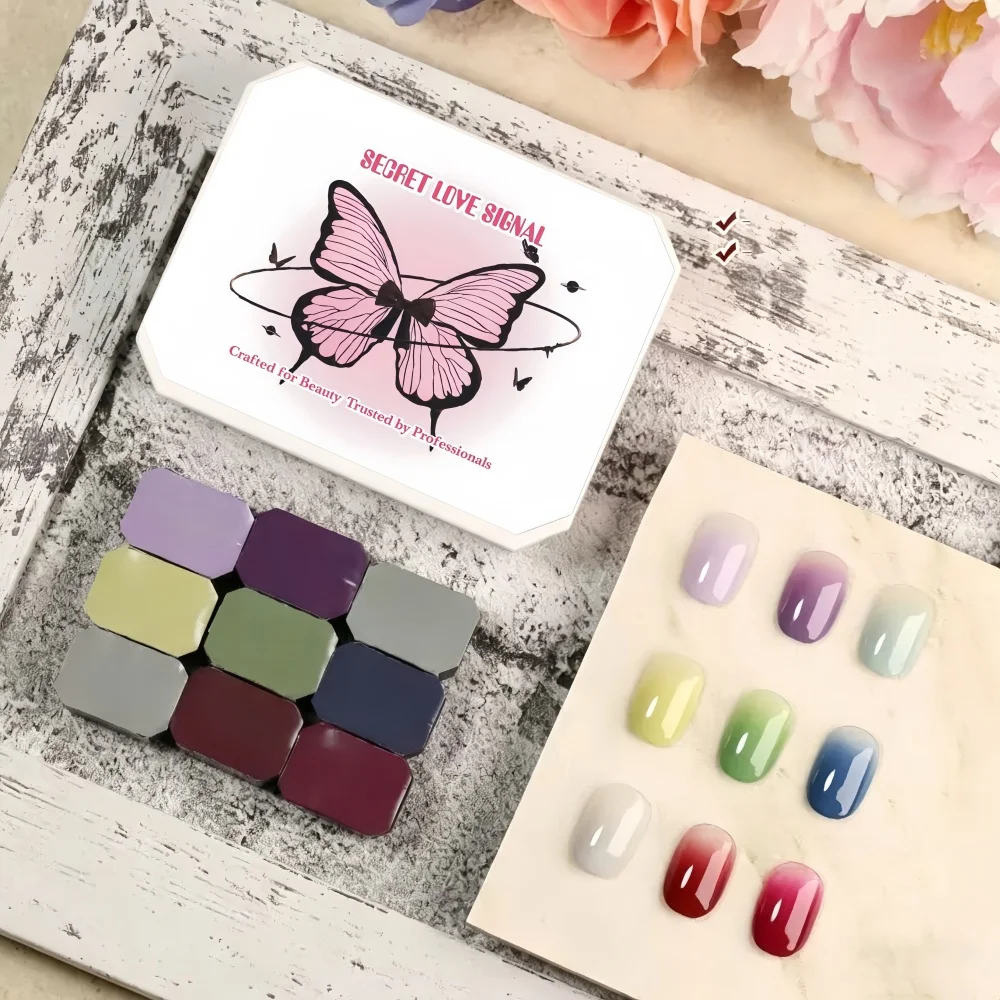 1pc Solid 9-Grid Color Painting Gel High Saturation Thick Gradient Patting Gel Nail Art, Summer Popular Creation 3D DIY view 5
