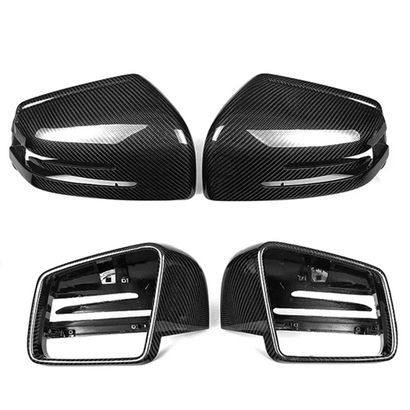 Carbon Fiber Look Side Rearview Mirror Cover Trim For Mercedes Benz ML Class W166 GL X166 GLS X166 GLE W166 / GLE Coupe C292