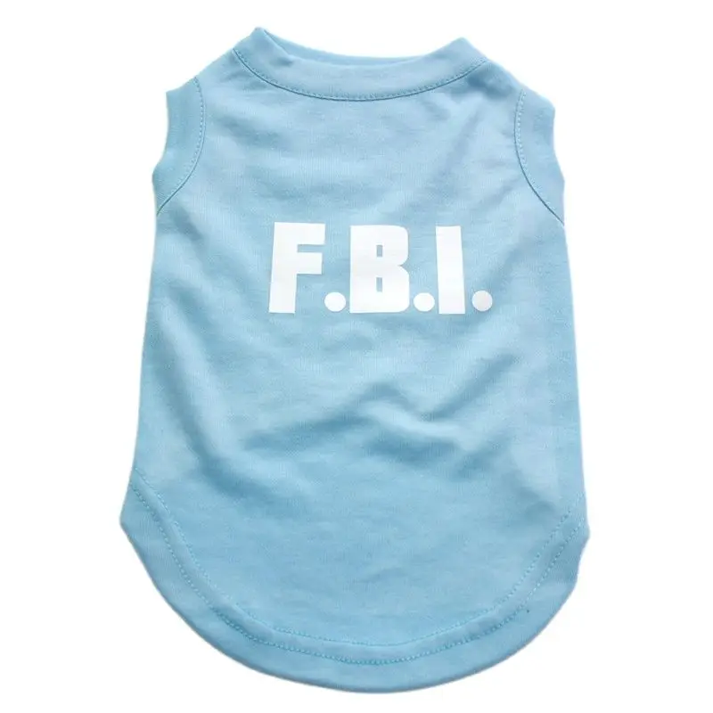 Dog Cat Shirt Vest FBI design Pet Puppy Dress Summer Clothes Home Apperal 4 colours