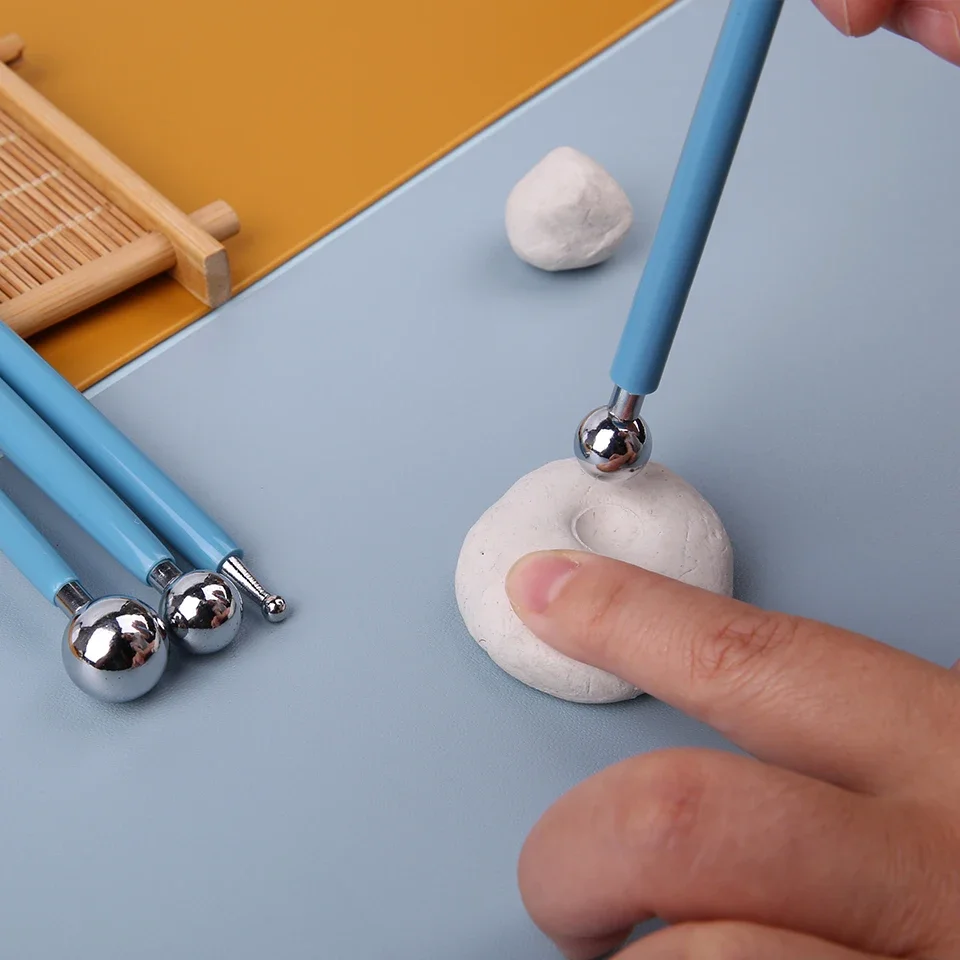 Für Prägemuster, 4-teilig, Punktbohrer, Rillstift mit DIY-Kugelstift, Werkzeuge, Spirale, Doppelkopf, Tonformungswerkzeuge – Detail 6