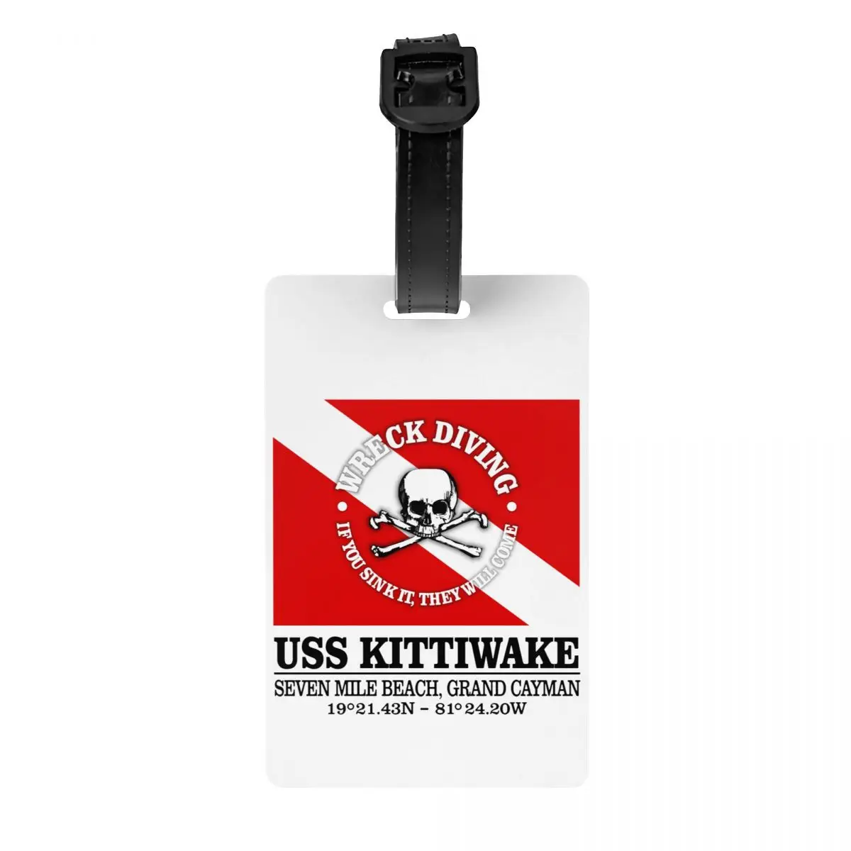 USS kittiwake ป้ายกระเป๋าดำน้ำสำหรับนักดำน้ำ kopor perjalanan ธงดำน้ำที่เป็นส่วนตัวป้าย ID