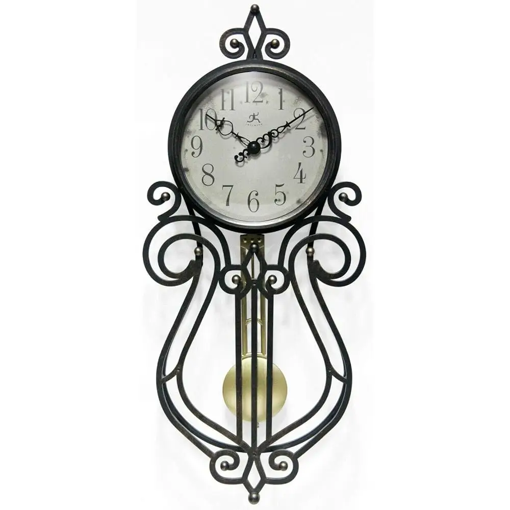 

20 H X 9 H Classic Traditional Vintage Rustic Farmhouse Pendulum Non-Ticking Silent Battery Operated Easy To Read Wall Clo For