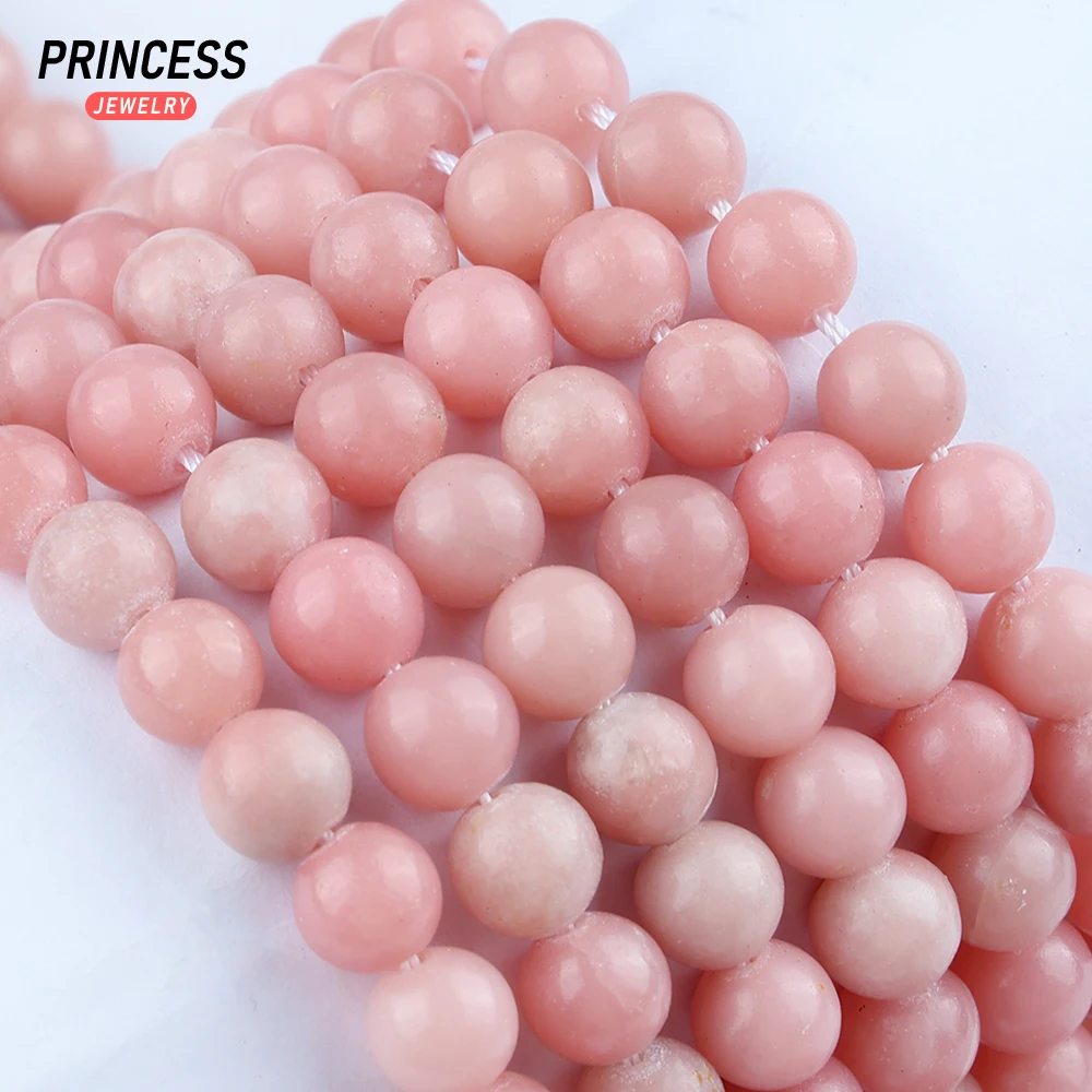 A++ Natural Chinese Pink Opal 4 6 8 10mm Loose Gemstone Beads for Jewelry Making Wholesale Stone Beads DIY Accessories