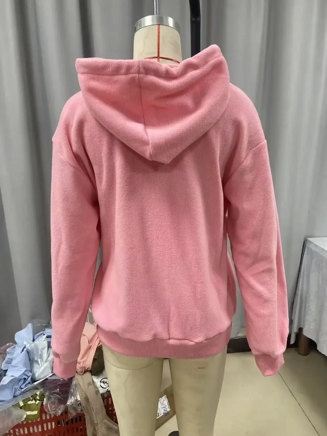 Women Solid Hooded Fleece Oversized Pullover Sweatshirt With Pet Pocket Autumn Winter Casual Top Ladies Cozy