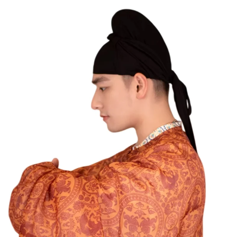 Tang Dynasty Hanfu Restoration Clothing Accessories Hat Black Headscarf Set Ancient Chinese Men Hanfu Headwear Knight-errant