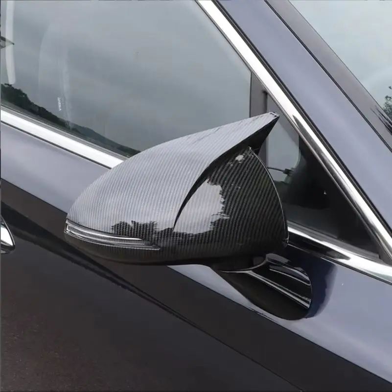 Car Styling For Hyundai Sonata DN8 2020 2021 With Horn Rearview Mirror Cover Decorative Frame Housing Trim Auto Accessories