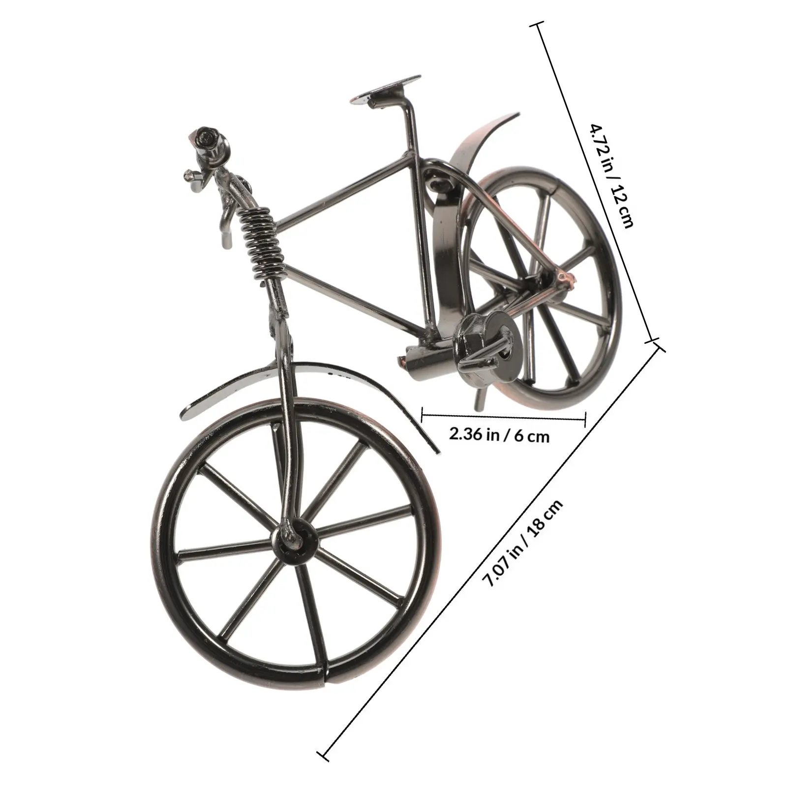 Retro Vintage Iron Bicycle Metal Sculpture Tabletop Ornament for Home Office Living Room Bedroom Garden Christmas Decor