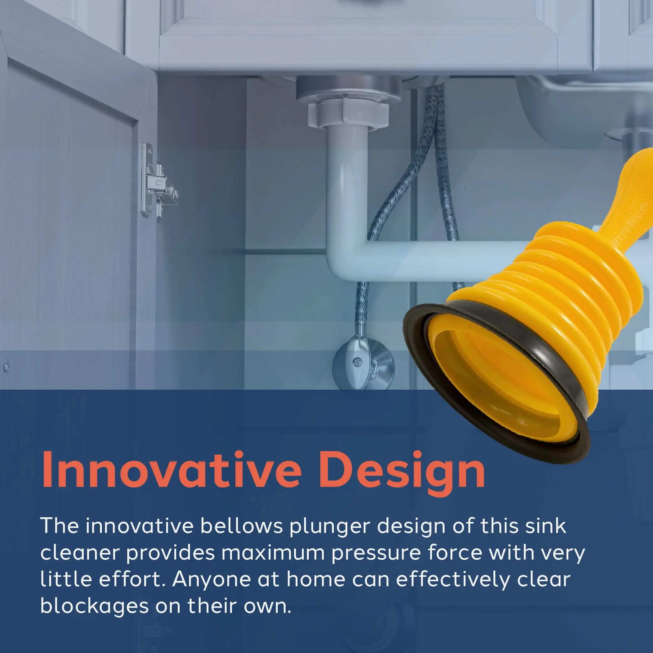 Powerful Mini Home Sink Plunger Works on Showers, Tubs Types, Clear Drains Fast with Minimal Effort, Small - 7.5\