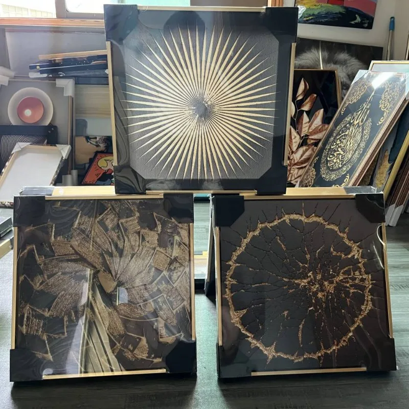 Wall art vintage print abstract gold foil luxury poster canvas art painting home decoration