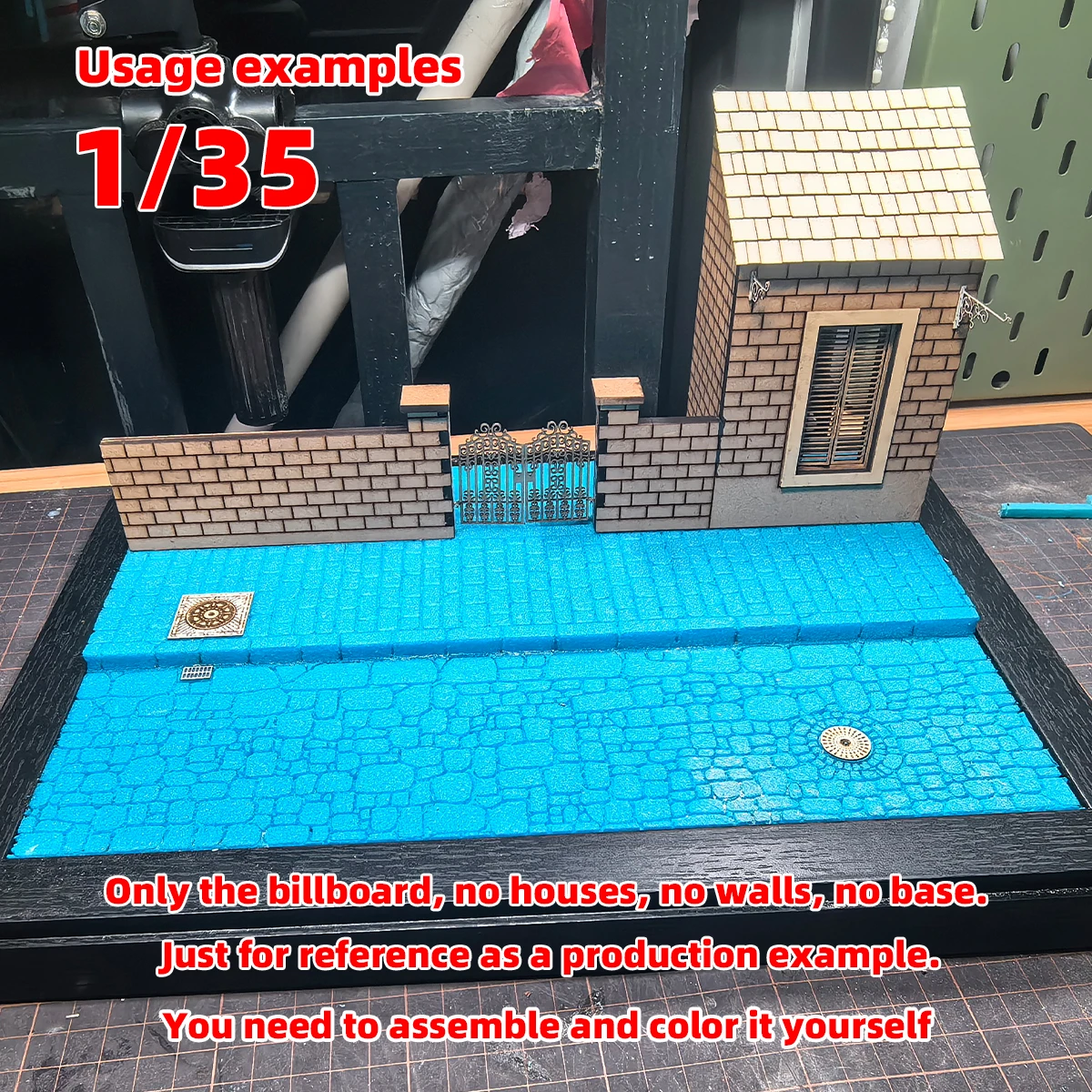 1/35 Scale Model Kit Building Material Metal Manhole Cover Sewer Manhole Cover Drainage Ditch Miniature Diorama Models Suits - view 5