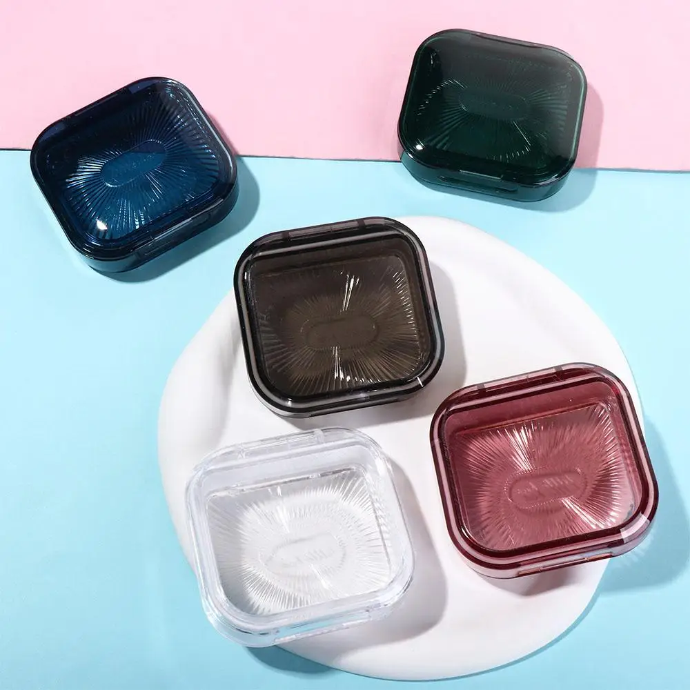 

Case Women Solid Color Pill Box Rings Container Earring Storage Case Transparent Jewelry Box Invisible Braces Storage Case