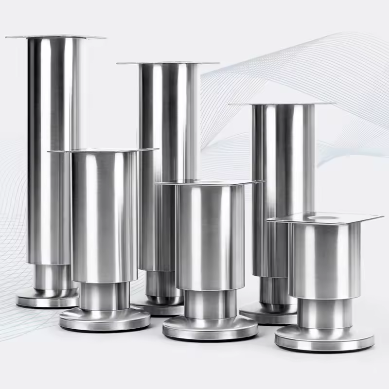 4PCS Height Adjustable Stainless Steel Furniture Feet Legs Kitchen Cabinet Sofa Legs Round Stand furniture leg - Image 4