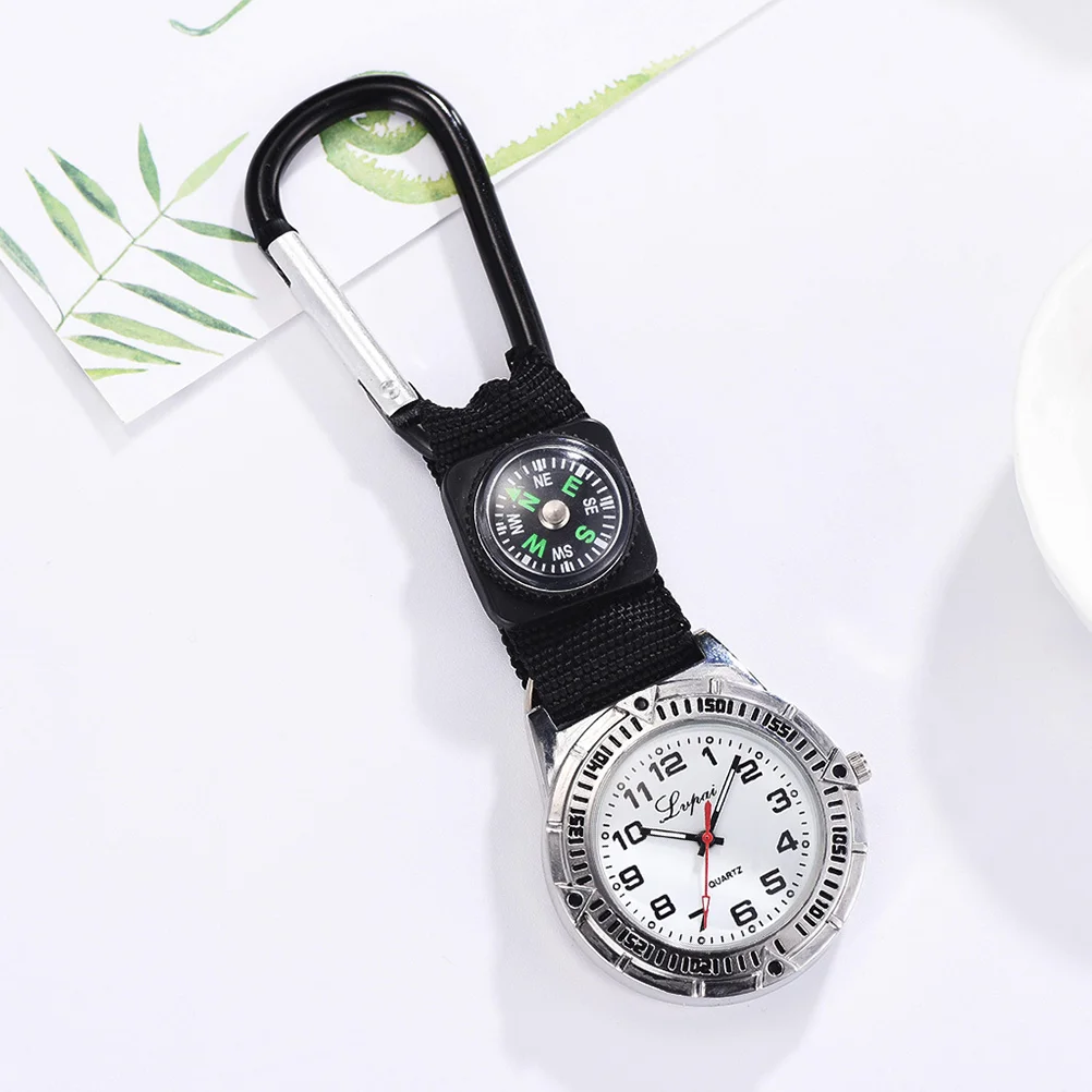 Clip on Watches for Women Mens Nurse Mountaineering Carabiner Compass Clip-on Gift