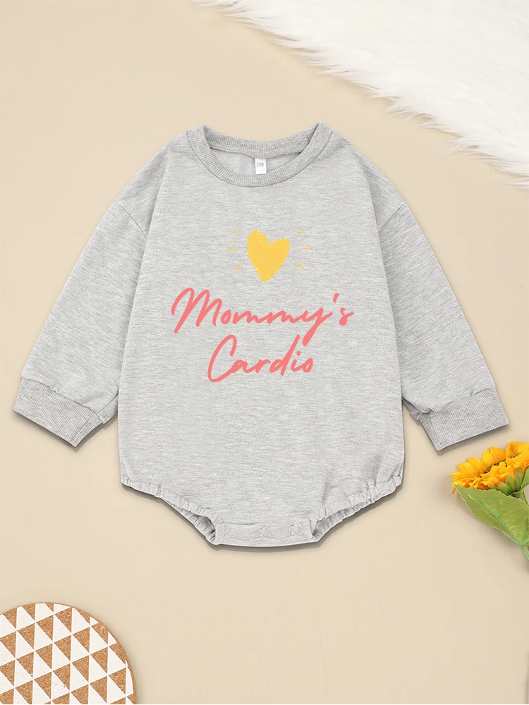 

Mommy's Cardio Cute Baby Girl Clothes Long Sleeve Bodysuit Cartoon Beautiful Hot Sale Toddler Boy Sweatshirt Loose Comfy Soft