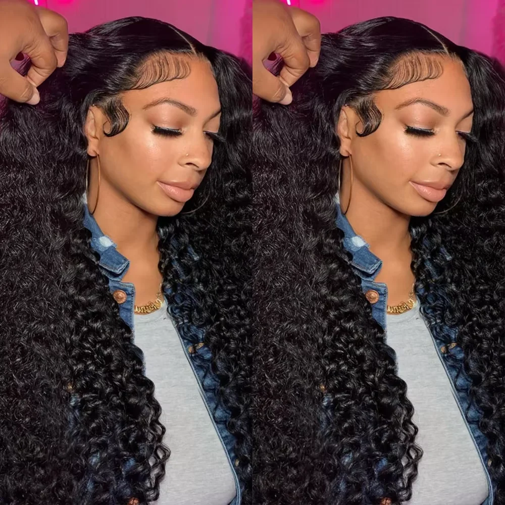 

Pre Cut No Glue Curly Wig Lace Front Wig Preplucked Ready To Go 13x4 Human Hair Brazilian Water Wave 7x5 Glueless Wigs For Women