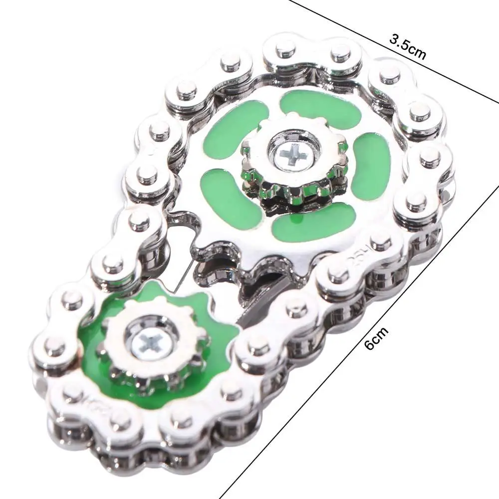Luminoso Fidget Spinner Catene di metallo Ingranaggio Spinner a mano Catena Ingranaggio Creativo alla moda Ruota Gear Catena Giroscopio Giocattoli classici