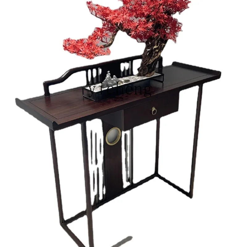 

Console Tables Ugyen Wood Table Light Luxury a Long Narrow Table Home Wall Solid Wood Entrance Cabinet