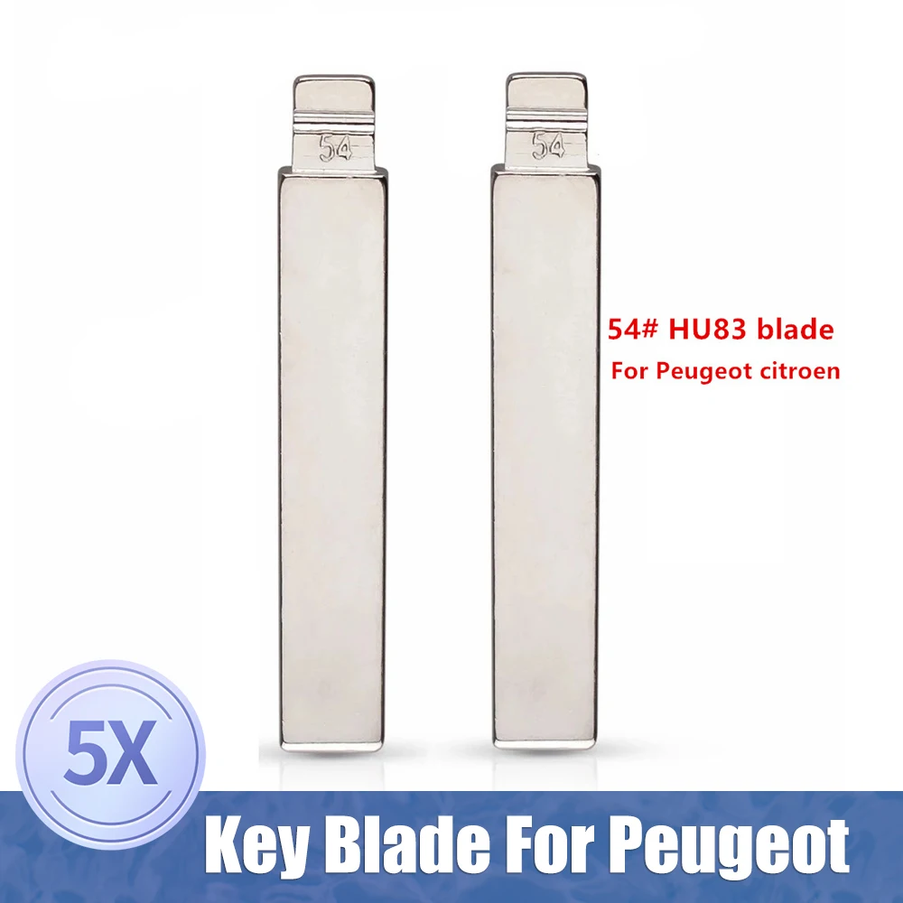 

5pcs 54# HU83 Metal Uncut Blank Flip Remote Key Blade For Peugeot 407 Citroen for keydiy KD xhorse VVDI JMD Key embryo