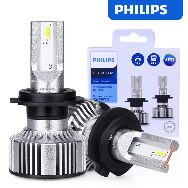 Philips Super Mini H7 Led Bulb Auto Fog Lights Headlight H1 H4 H8 H9 H11 H16 HB3 HB4 HIR2 9005 9006 9012 Car Lights 6500K 2Pcs