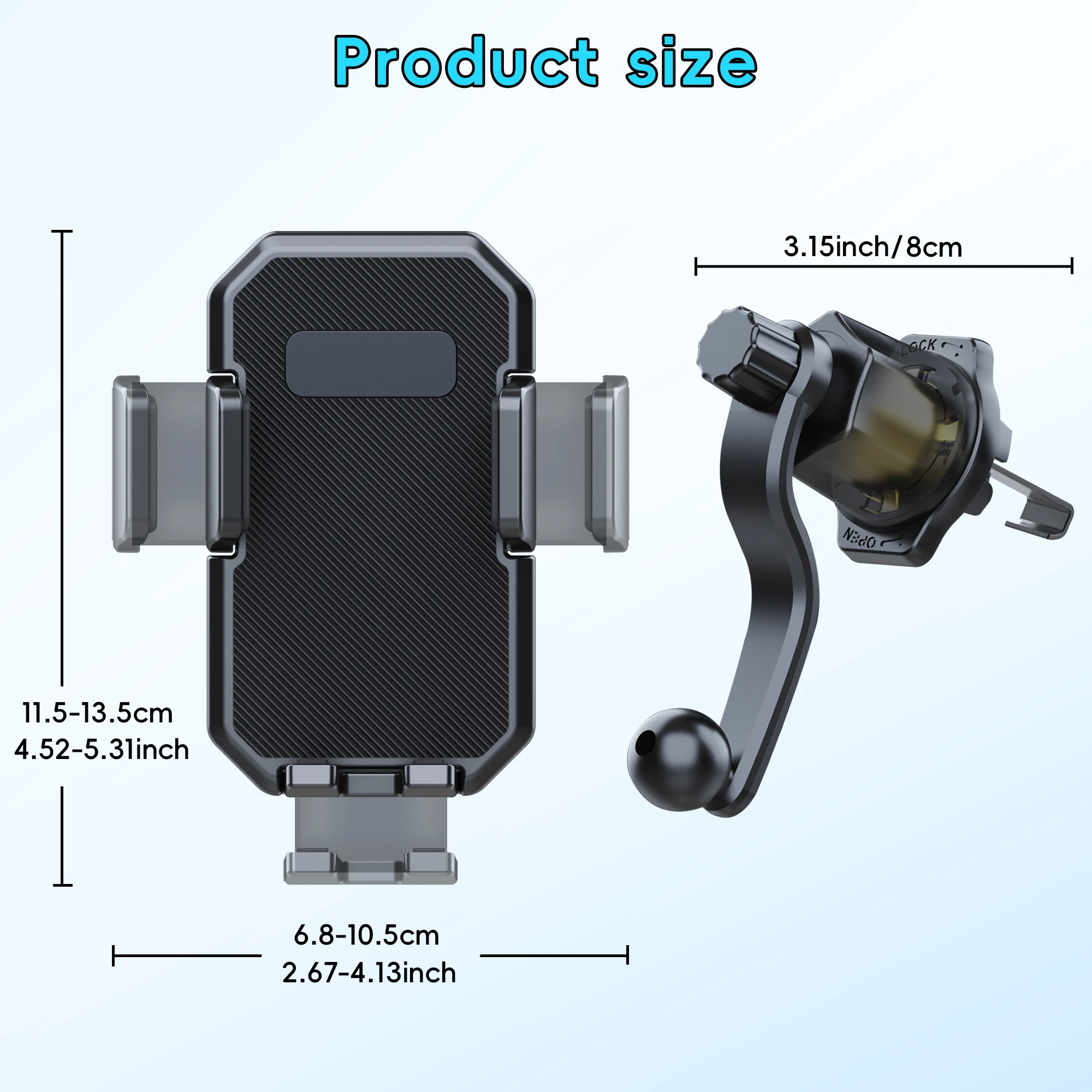 Phone Holders for Your Car with Metal Hook Clip, Air Vent Cell Phone Stand Car Mount, Universal Automobile Cradle for Garmin GPS