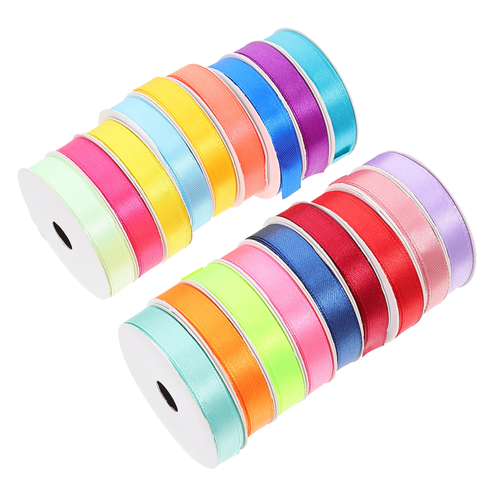 

18 Rolls Gift Wrapping Ribbon Small White Polyester Decorative Ribbons DIY Craft Wedding Party H made Bows Soft Flexible