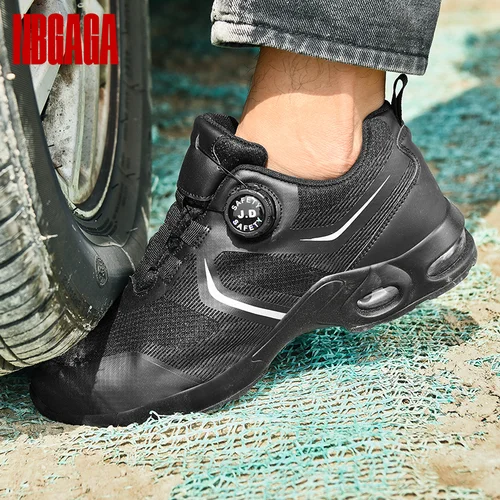 Imagen 2 del producto Zapatos de seguridad profesionales para hombre, botas de trabajo con punta de acero, antigolpes, a prueba de perforaciones, zapatillas industriales ligeras y transpirables