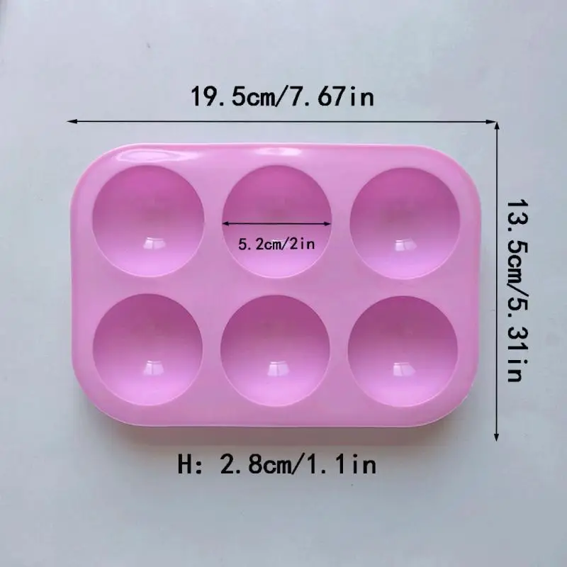 Half Sphere Silicone Chocolate Mold 6 Hole Non-Stick Food Grade Mould for Hot Cocoa Bomb Home Baking Dessert DIY