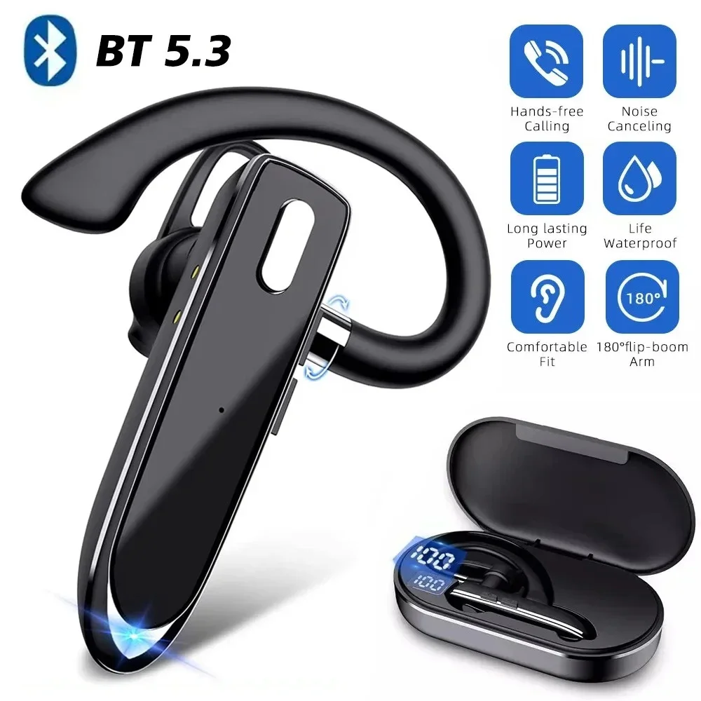 Wireless Bluetooth Headphones With Microphon Earphone ENC Noise Cancelling Handsfree Talking Headset Busines Auriculares Driving