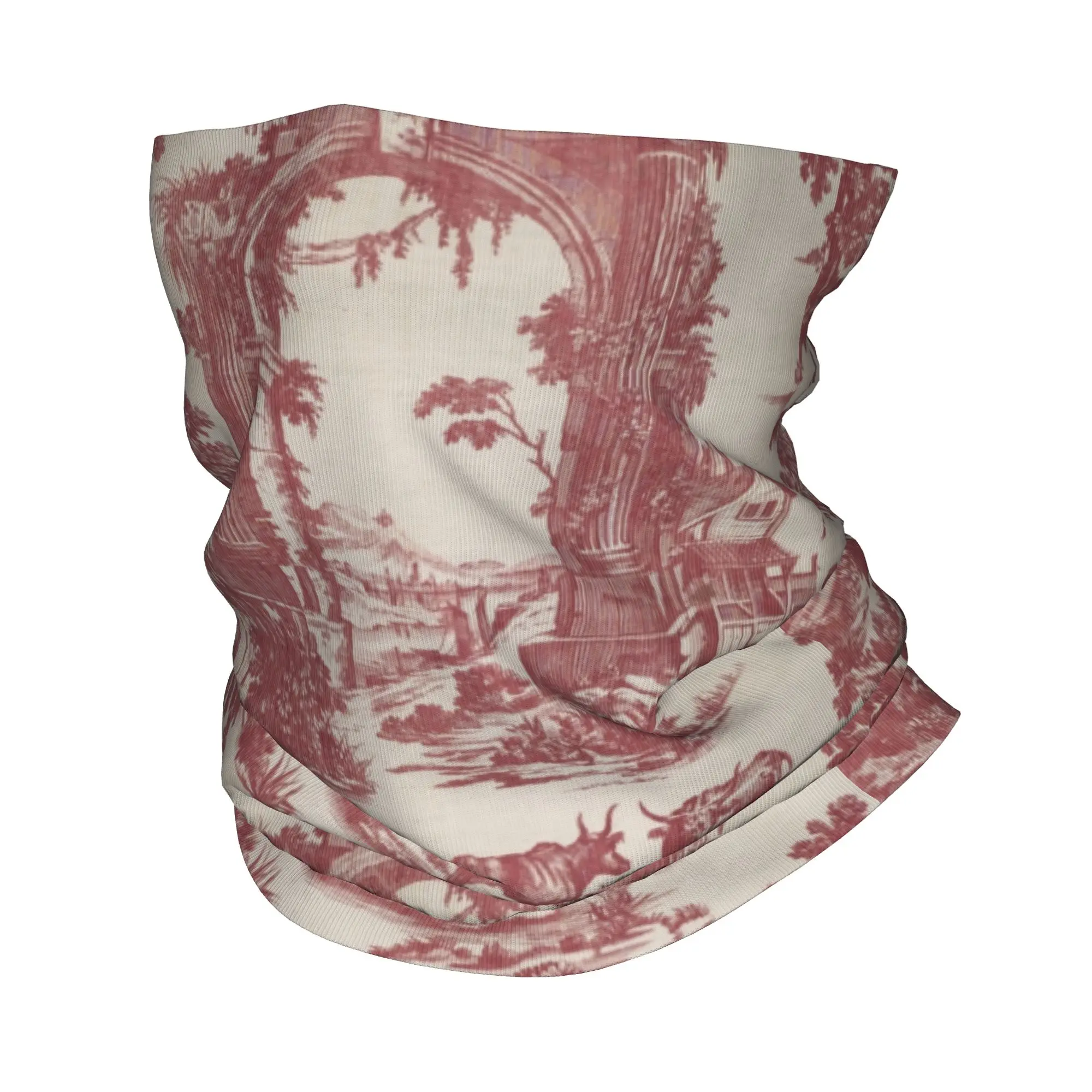 Toile De Jouy Rural Life Bandana Neck Gaiter for Hiking Cycling Women Men Wrap Scarf  Headband Warmer Face Scarf Cover